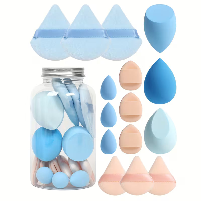 BlushHaus 15-Piece Makeup Sponge Set – Ultra-Soft Velvet Beauty Blenders