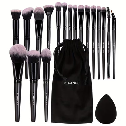 BlushHaus 20-Piece Professional Makeup Brush Set with Velvet Travel Bag